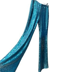 Sincerely Jules Sequined Party Event NYE Teal Pants NWT Size S